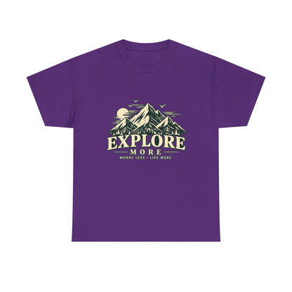 Explore More Mountain T-Shirt — Adventure Outdoors Tee ("Explore More" Design) Printify