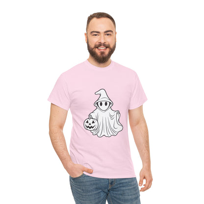 Ghost with Jack-O'-Lantern T-Shirt — Cute Halloween Graphic Tee Printify