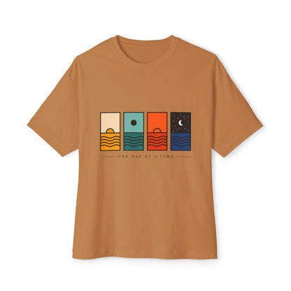 Day & Night Minimalist Graphic Tee — "One Day at a Time" Printify