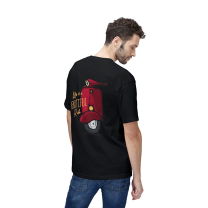 Life Is a Beautiful Ride Scooter T-Shirt — Vintage Red Vespa Graphic Tee Printify