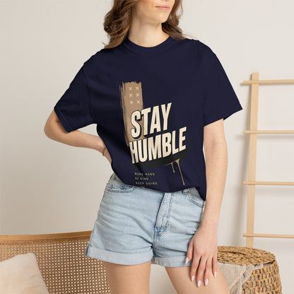 Stay Humble T-Shirt — Vintage Military Green Graphic Tee Printify