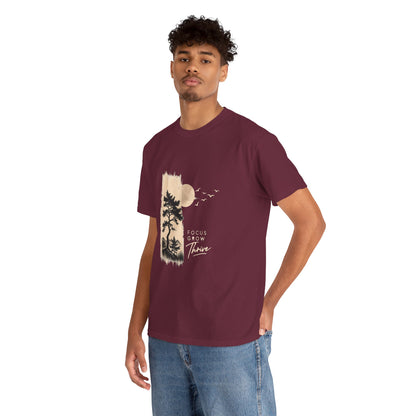 T-Shirt — Focus Grow Thrive Nature Graphic Tee Printify
