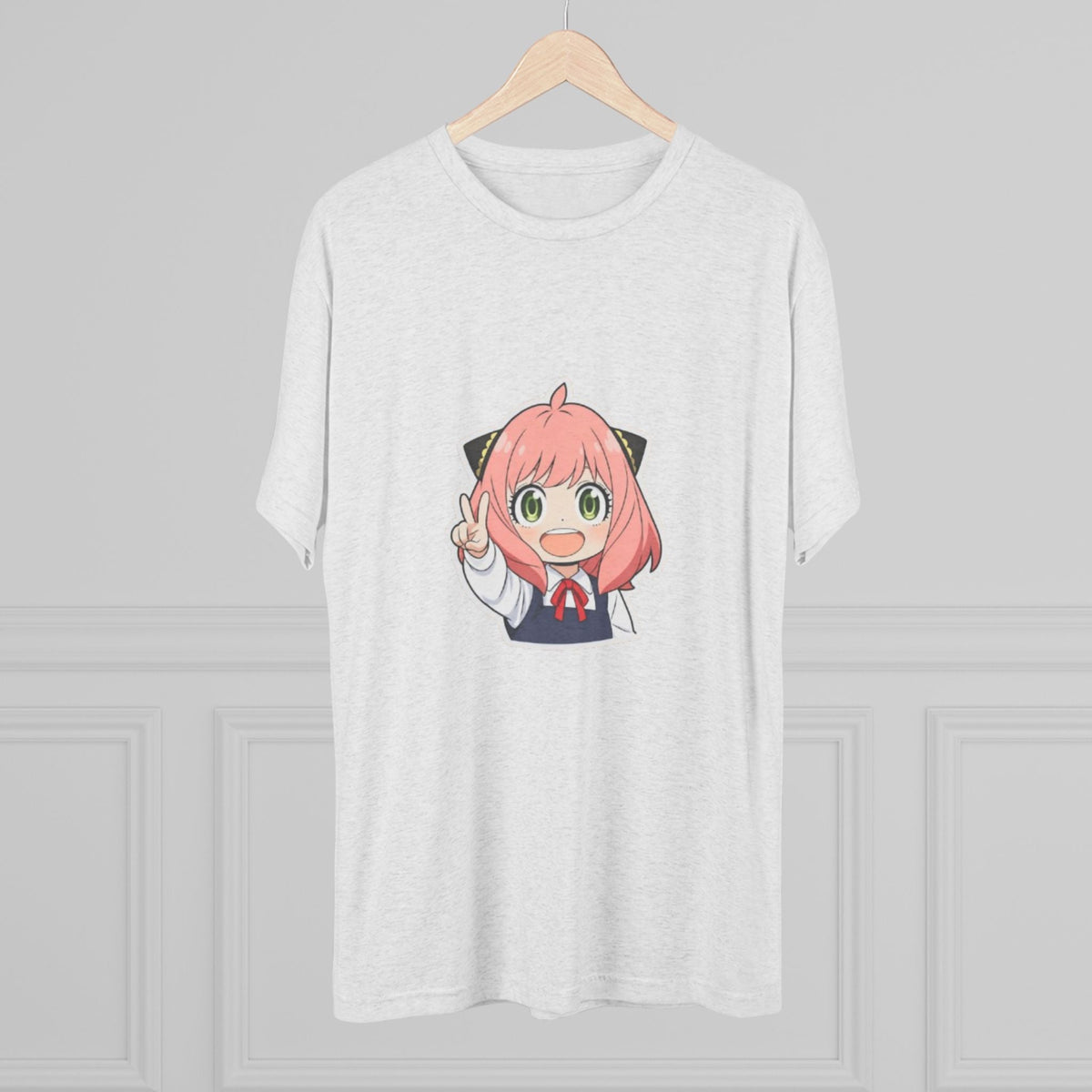 Anime Girl Character Tee – Cute Pink-Haired Spy x Family Style Shirt Printify