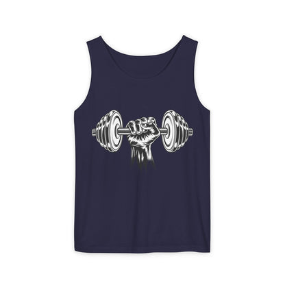 Weightlifting Fist Tank Top — Dumbbell Gym Muscle Workout Tank Printify