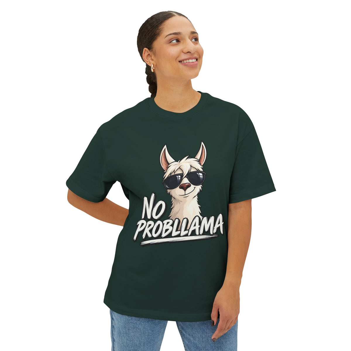 No Probllama T‑Shirt — Cool Llama Sunglasses Graphic Tee Printify