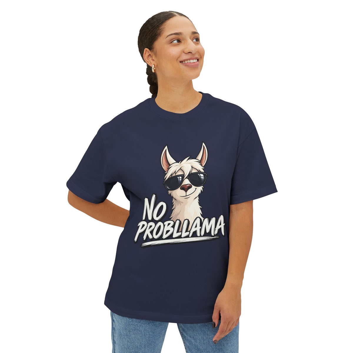 No Probllama T‑Shirt — Cool Llama Sunglasses Graphic Tee Printify