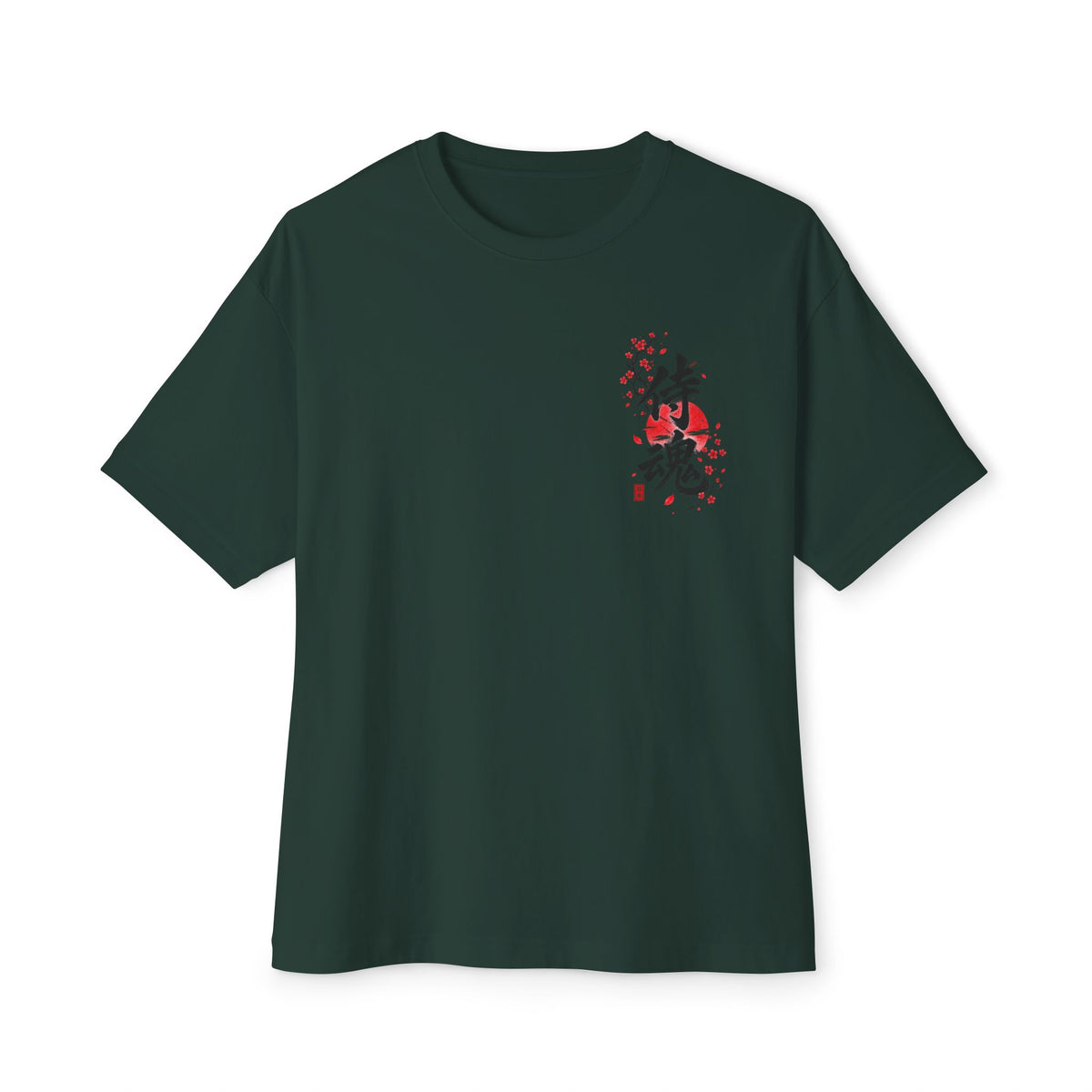 Samurai Spirit Tee — Japanese Calligraphy Chest Print Printify