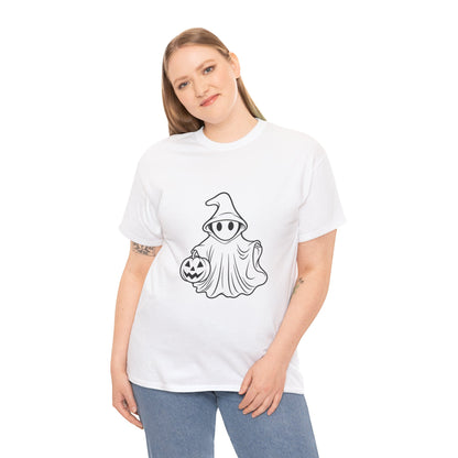 Ghost with Jack-O'-Lantern T-Shirt — Cute Halloween Graphic Tee Printify