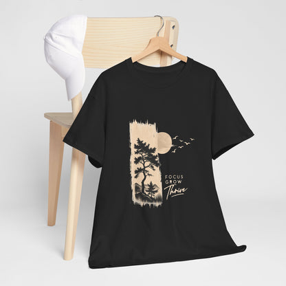 T-Shirt — Focus Grow Thrive Nature Graphic Tee Printify