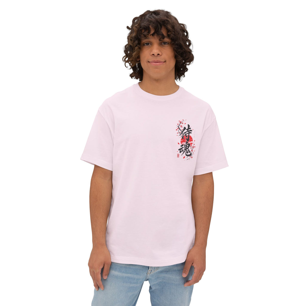 Samurai Spirit Tee — Japanese Calligraphy Chest Print Printify