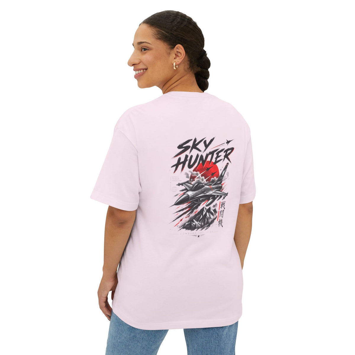 Boxy Tee — Red Rose & Dagger Graphic Printify