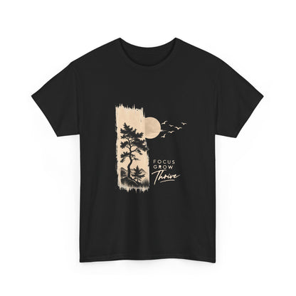 T-Shirt — Focus Grow Thrive Nature Graphic Tee Printify