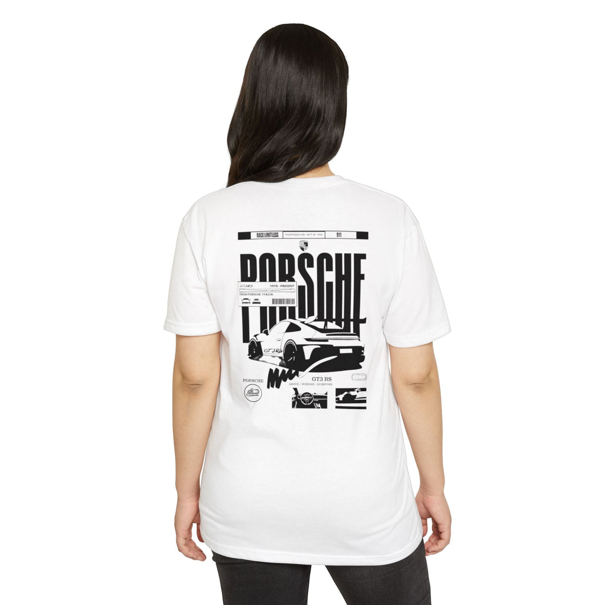 Porsche Graphic T-Shirt — Retro Racing Badge Tee Printify