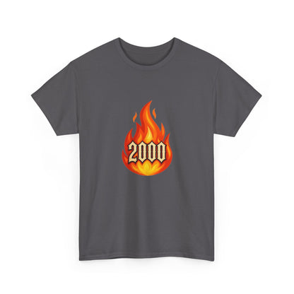 2000 Flame Graphic Tee — Retro Y2K Flame Shirt Printify