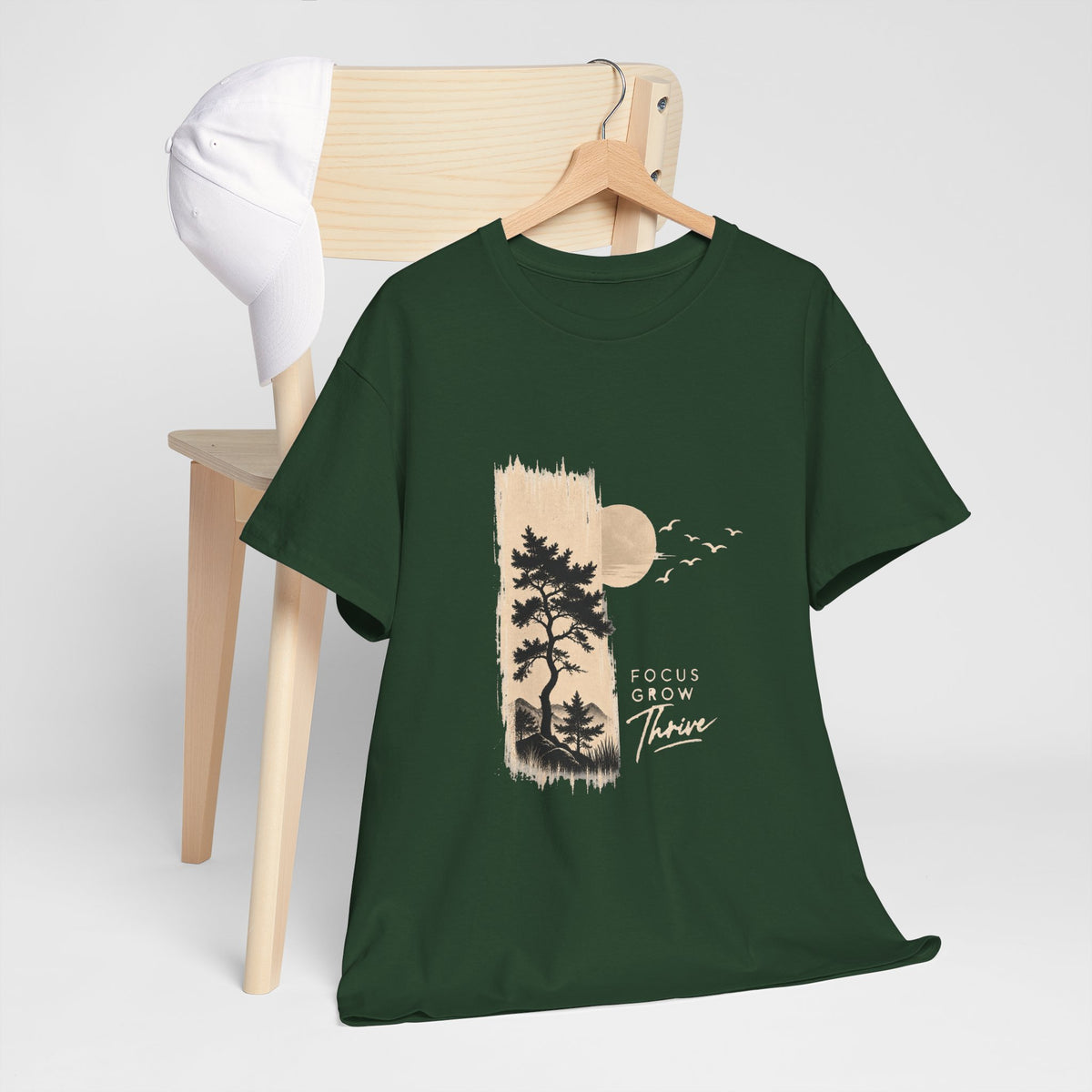 T-Shirt — Focus Grow Thrive Nature Graphic Tee Printify