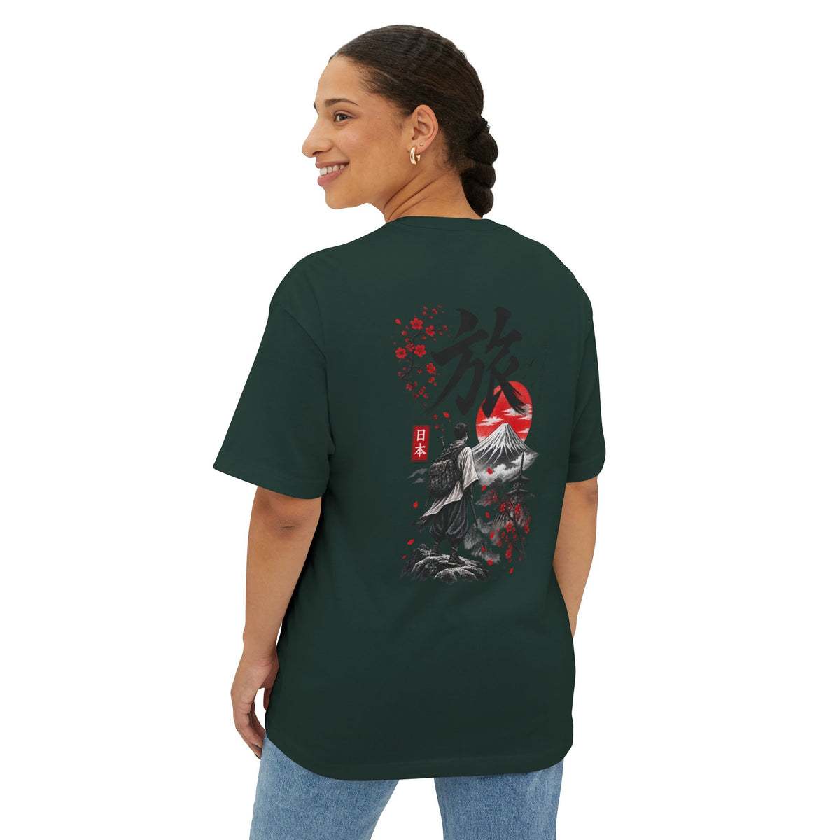 Samurai Spirit Tee — Japanese Calligraphy Chest Print Printify