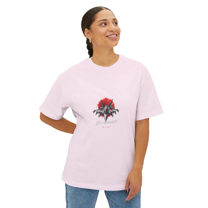 Boxy Tee — Red Rose & Dagger Graphic Printify