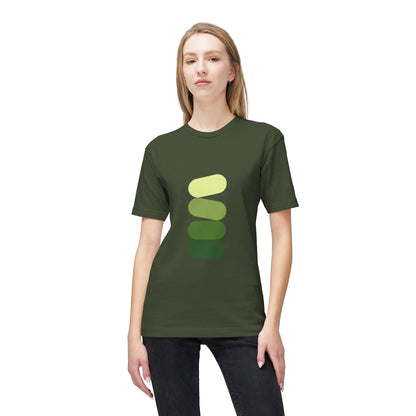 Minimal Green Stack T-Shirt — Abstract Stacked Stones Graphic Printify