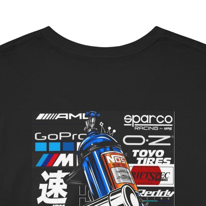 Racing Wheels Tee — Motorsport Logo Graphic T-Shirt Printify