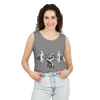 Weightlifting Fist Tank Top — Dumbbell Gym Muscle Workout Tank Printify