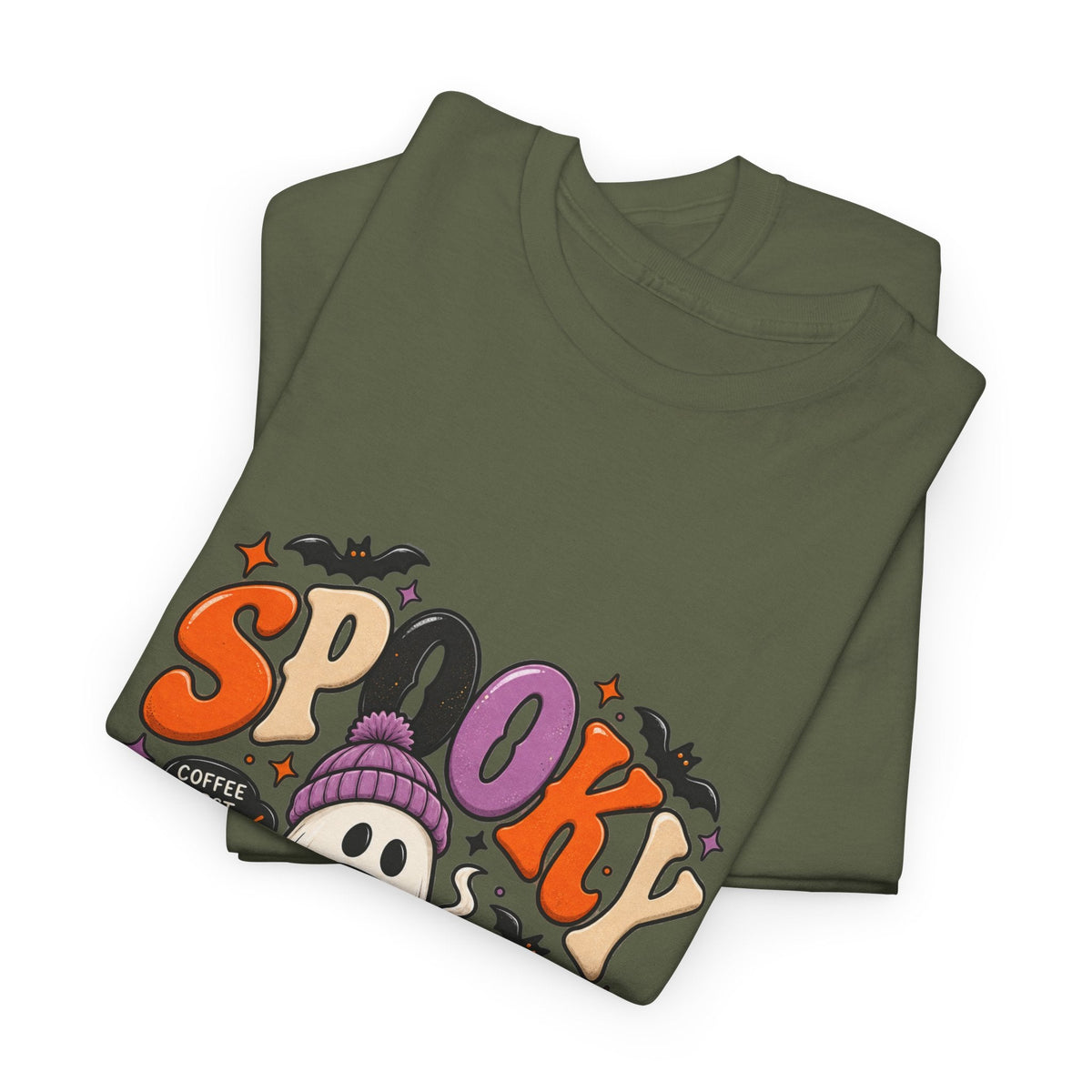 Spooky Season Halloween T-Shirt — Cute Ghost, Pumpkin & Bat Graphic Tee Printify