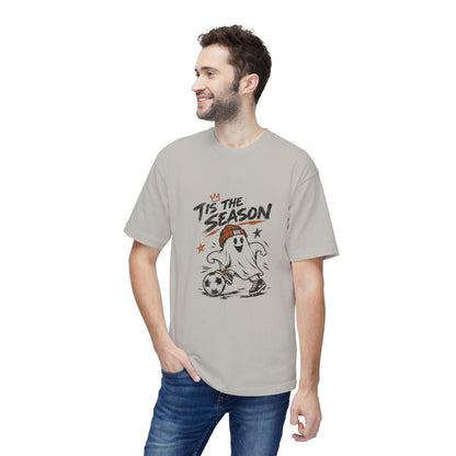 T-Shirt — "'Tis the Season" Soccer Ghost Graphic Tee Printify
