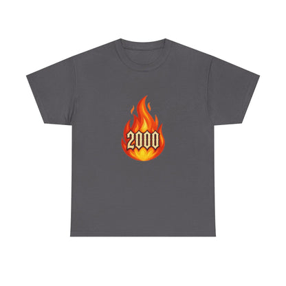 2000 Flame Graphic Tee — Retro Y2K Flame Shirt Printify