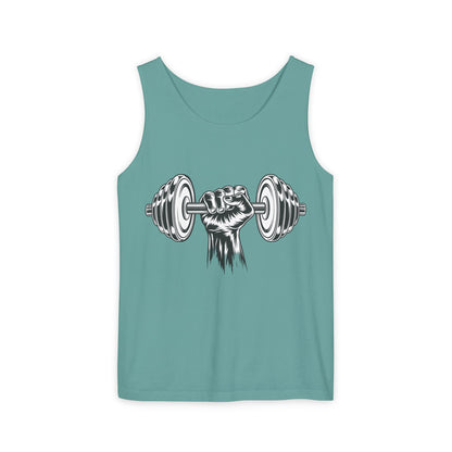 Weightlifting Fist Tank Top — Dumbbell Gym Muscle Workout Tank Printify
