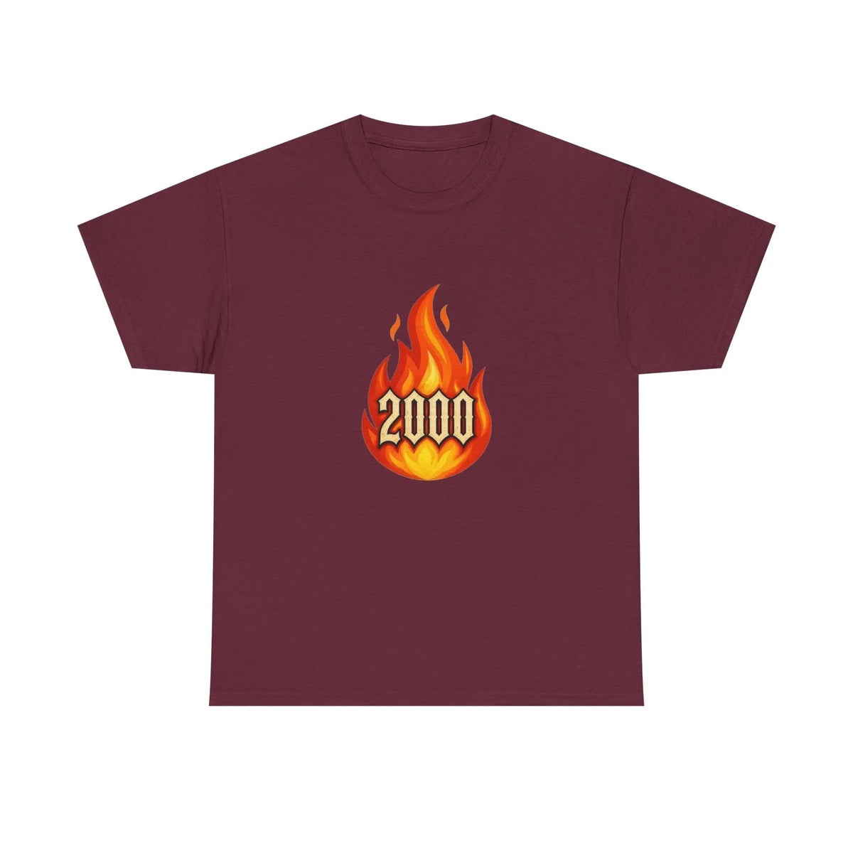 2000 Flame Graphic Tee — Retro Y2K Flame Shirt Printify
