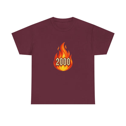 2000 Flame Graphic Tee — Retro Y2K Flame Shirt Printify