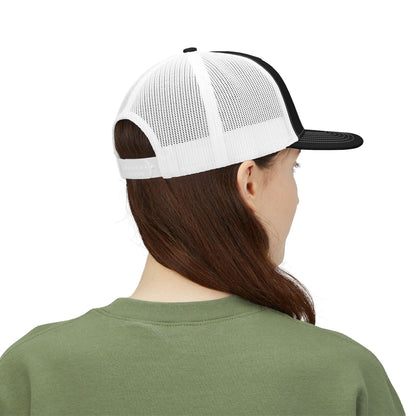 Cat Patch Trucker Cap — Cute Embroidered Kitten Snapback Printify