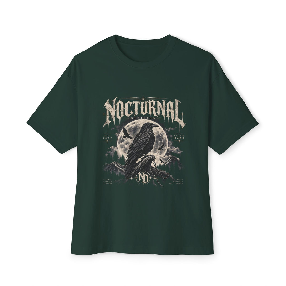Nocturnal Raven Tee — Gothic Crow Graphic T-Shirt Printify