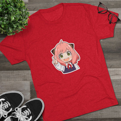 Anime Girl Character Tee – Cute Pink-Haired Spy x Family Style Shirt Printify