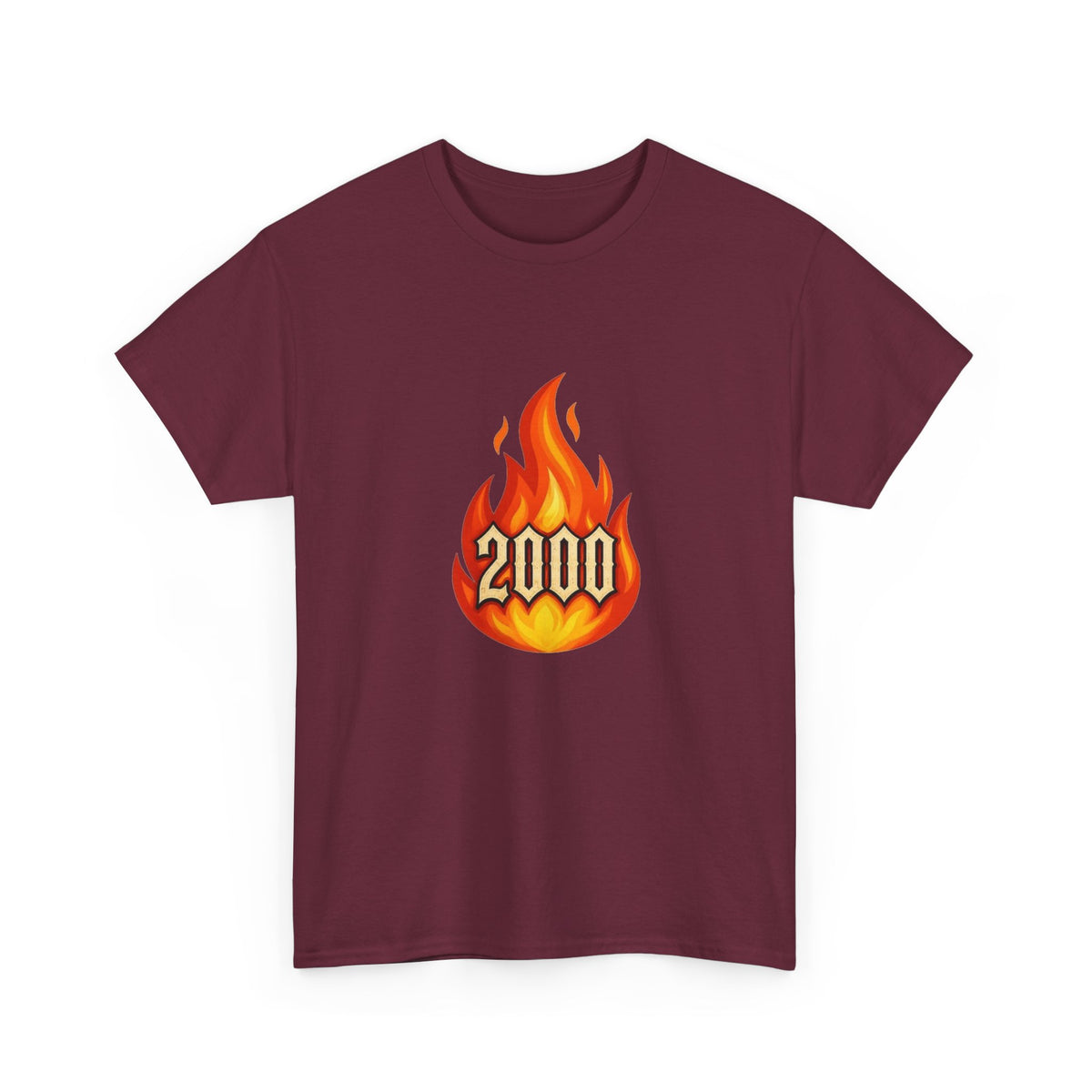 2000 Flame Graphic Tee — Retro Y2K Flame Shirt Printify