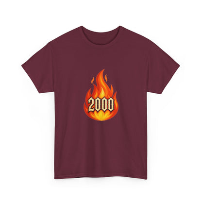 2000 Flame Graphic Tee — Retro Y2K Flame Shirt Printify