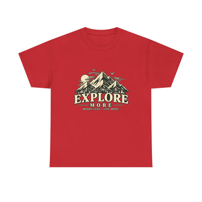 Explore More Mountain T-Shirt — Adventure Outdoors Tee ("Explore More" Design) Printify