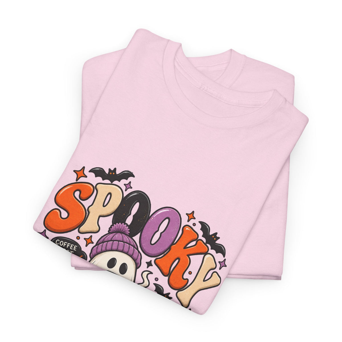 Spooky Season Halloween T-Shirt — Cute Ghost, Pumpkin & Bat Graphic Tee Printify