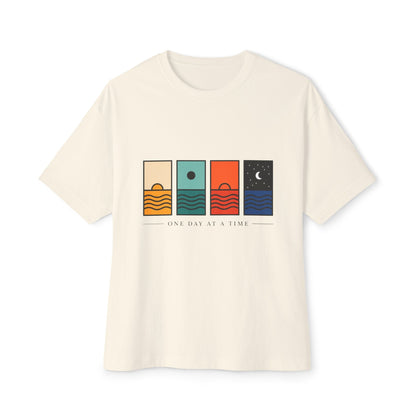 Day & Night Minimalist Graphic Tee — "One Day at a Time" Printify