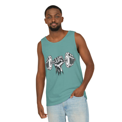 Weightlifting Fist Tank Top — Dumbbell Gym Muscle Workout Tank Printify