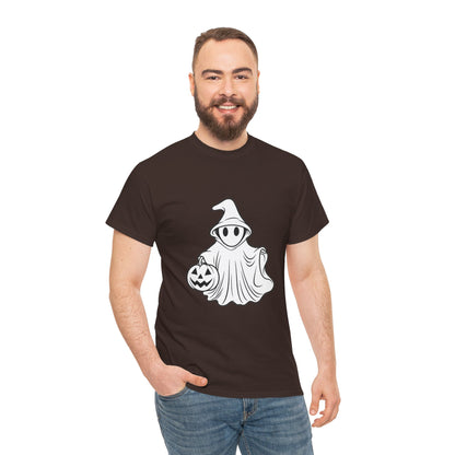 Ghost with Jack-O'-Lantern T-Shirt — Cute Halloween Graphic Tee Printify