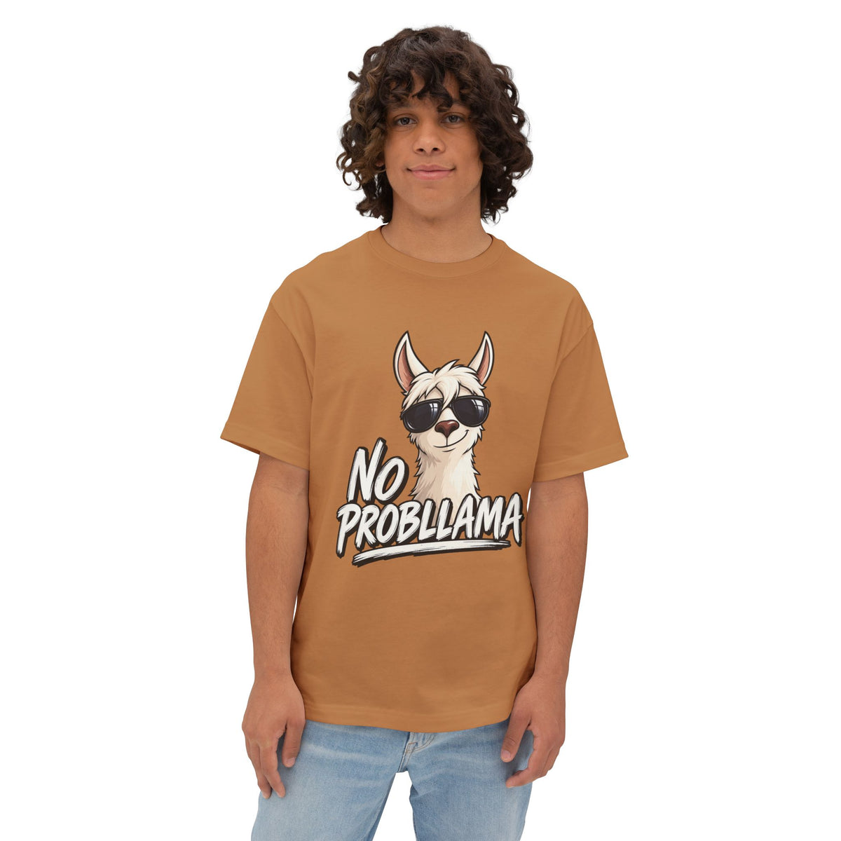 No Probllama T‑Shirt — Cool Llama Sunglasses Graphic Tee Printify