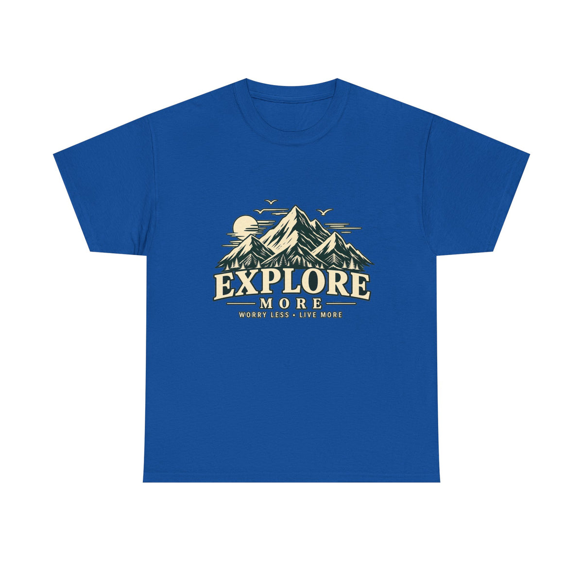 Explore More Mountain T-Shirt — Adventure Outdoors Tee ("Explore More" Design) Printify
