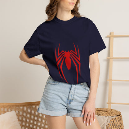 Spider Emblem T‑Shirt — Red Arachnid Graphic Tee Printify