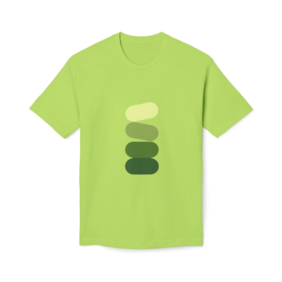 Minimal Green Stack T-Shirt — Abstract Stacked Stones Graphic Printify