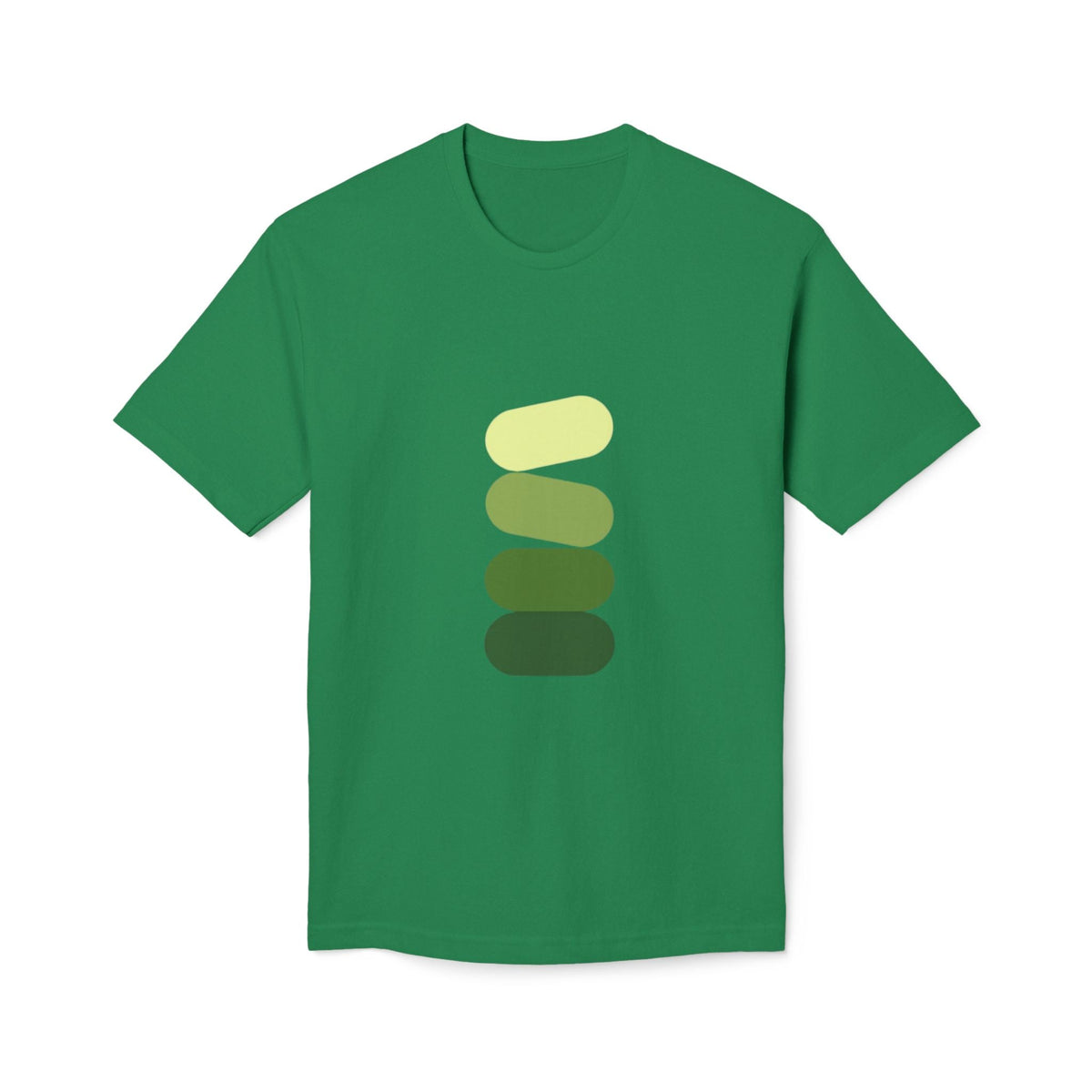Minimal Green Stack T-Shirt — Abstract Stacked Stones Graphic Printify