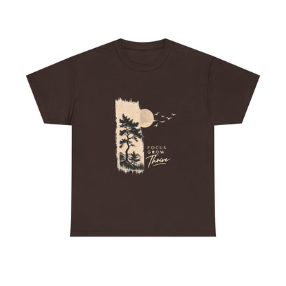 T-Shirt — Focus Grow Thrive Nature Graphic Tee Printify