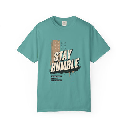 Stay Humble T-Shirt — Vintage Military Green Graphic Tee Printify