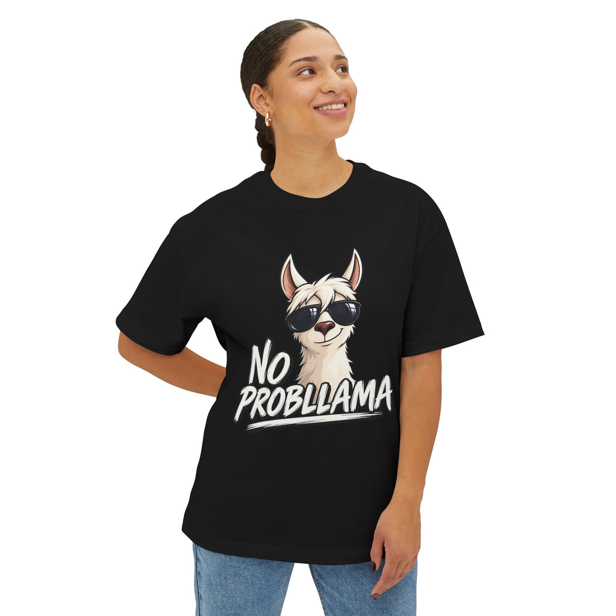 No Probllama T‑Shirt — Cool Llama Sunglasses Graphic Tee Printify